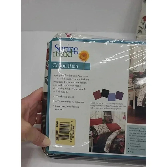 Vintage Springmaid Jasmine King Size Sheet Set New in Package Roses 200 Thread - Picture 4 of 10